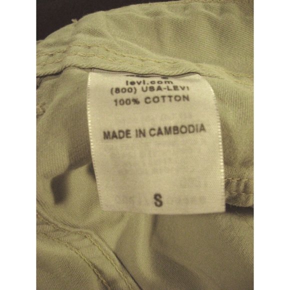 Levis Jeans Womans Capris Small  29 w Cropped Khaki Brown Tan Draw String - Picture 5 of 10